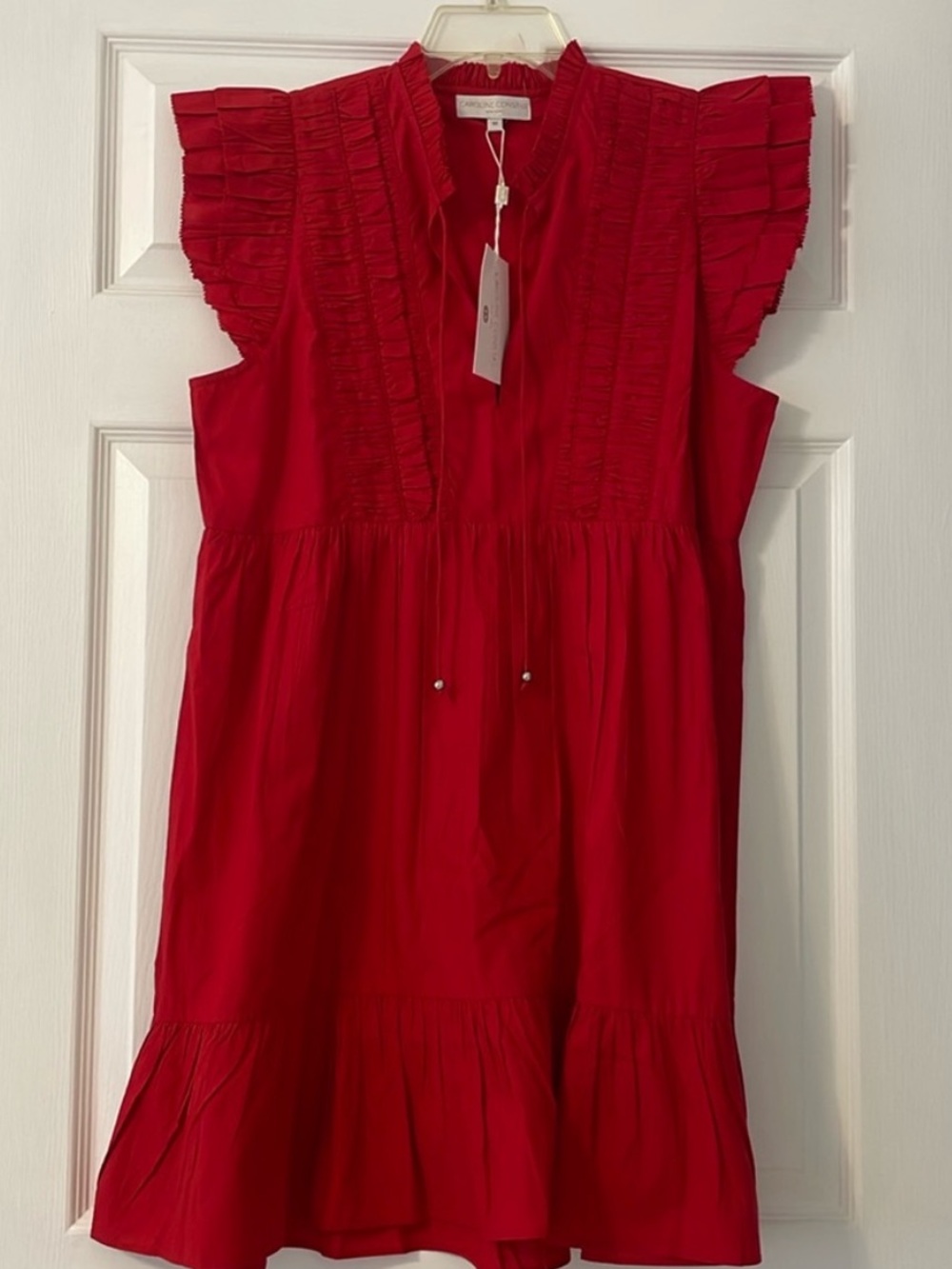 Caroline Constas Red Ruffle Dress NWT - Picture 2 of 6